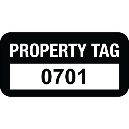 Lustre-Cal VOID Label PROPERTY TAG Black 1.50in x 0.75in  Serialized 0701-0800, 100PK 253774Vo1K0701